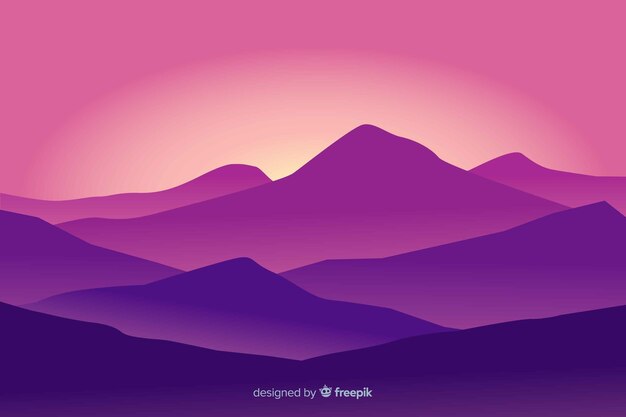 Mountains landscape violet gradient