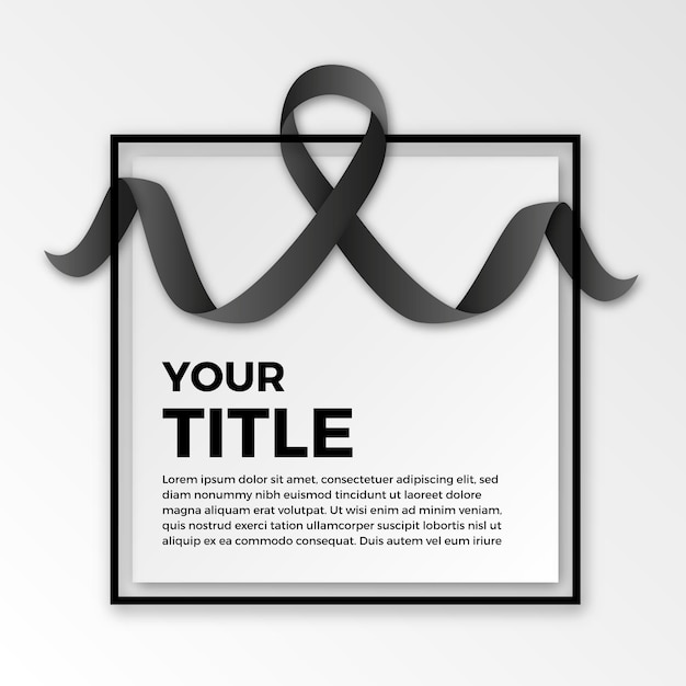 Free Vector mourning ribbon with frame