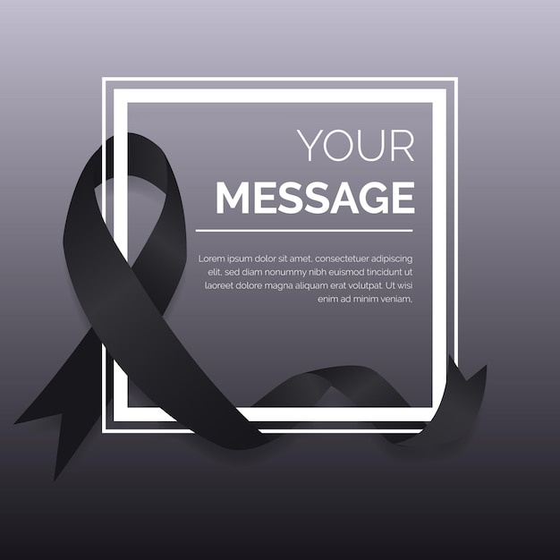 Mourning ribbon with frame