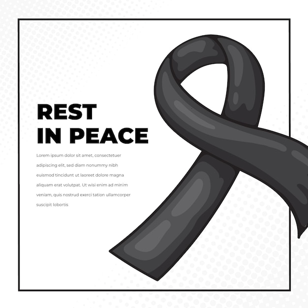 Mourning ribbon with frame