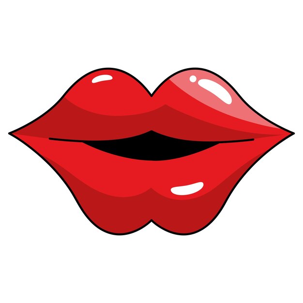 mouth pop art cute red