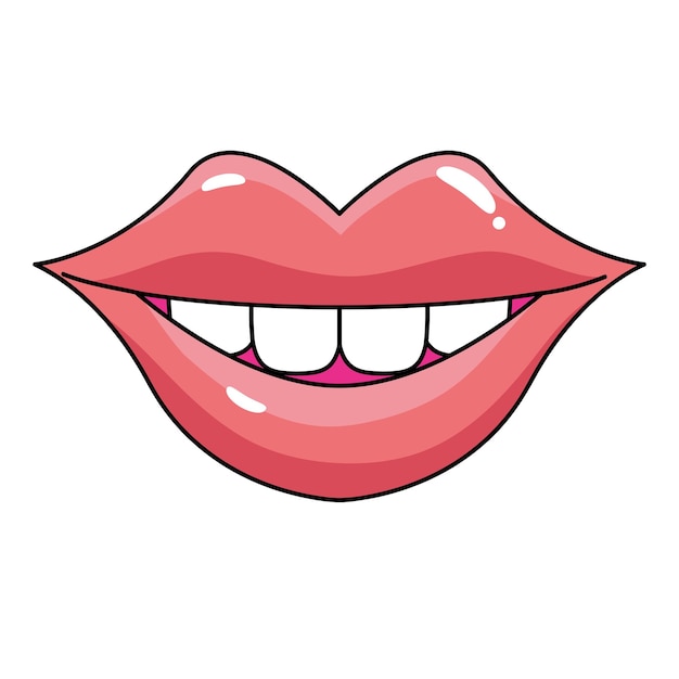 Free Vector mouth pop art smiling