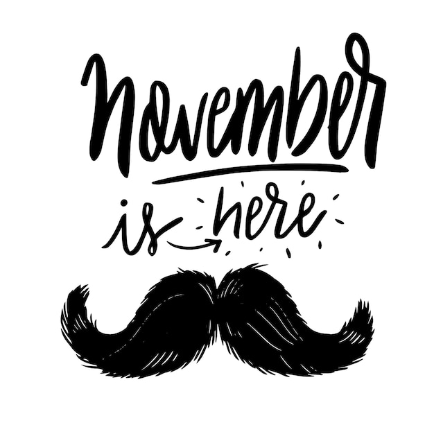 Movember background with lettering