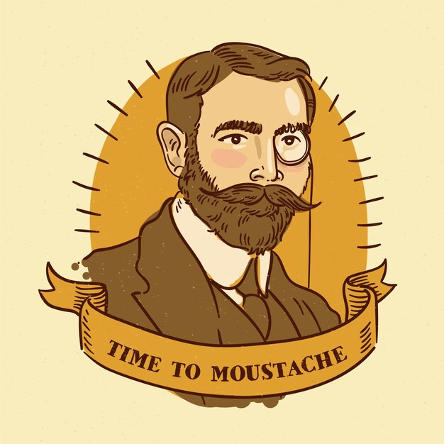 Movember concept in flat design