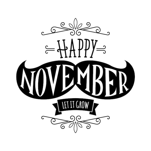 Free Vector movember concept with lettering