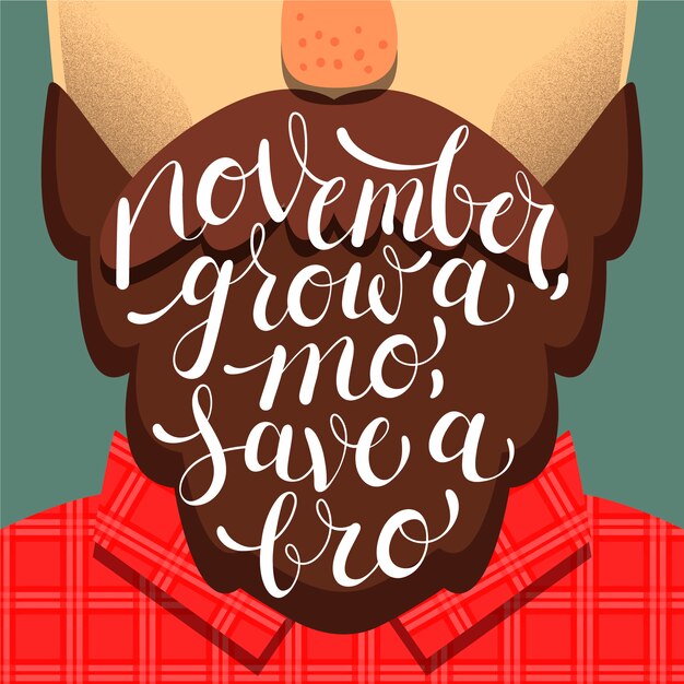 Movember concept with lettering