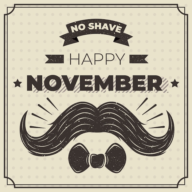 Free Vector movember concept with vintage design