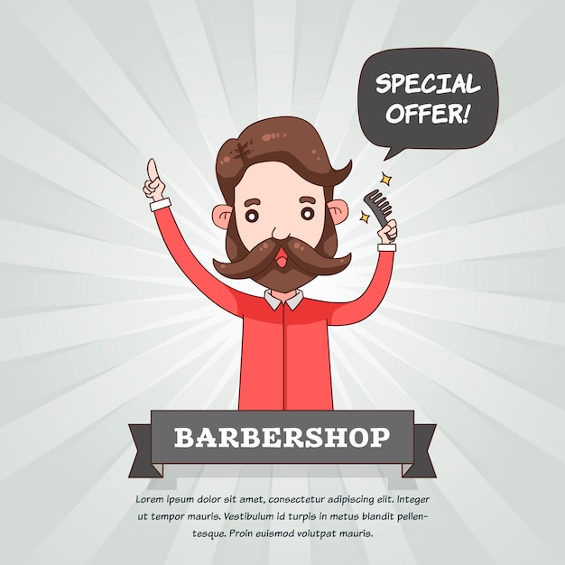 Free Vector movember design background with hipster beard 