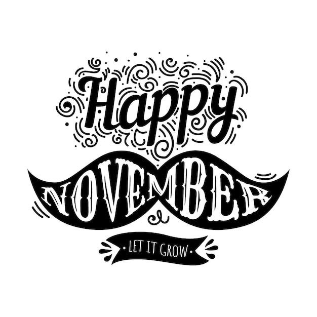 Free Vector movember lettering design