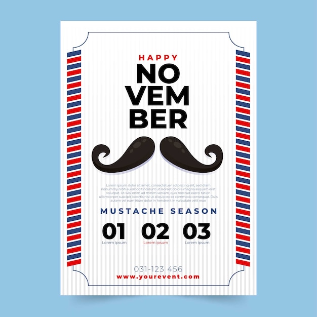 Movember mustache poster template