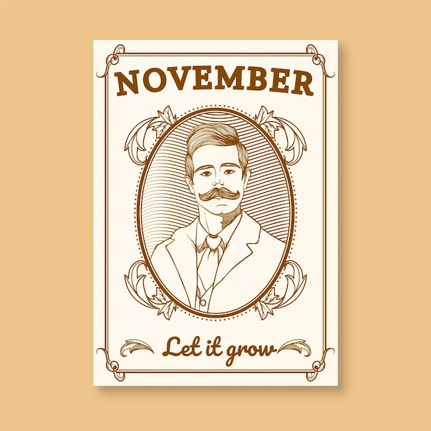 Movember poster with an ornamental frame