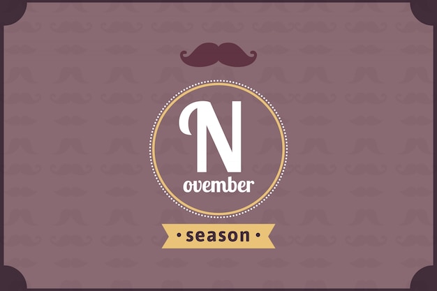  movember retro background with badge