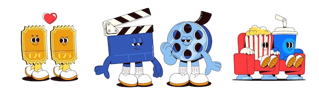 Free Vector movie and cinema cartoon character mascot