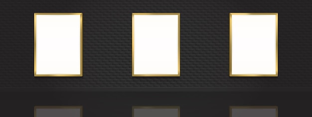 Free Vector movie posters mockup. blank pictures with frames