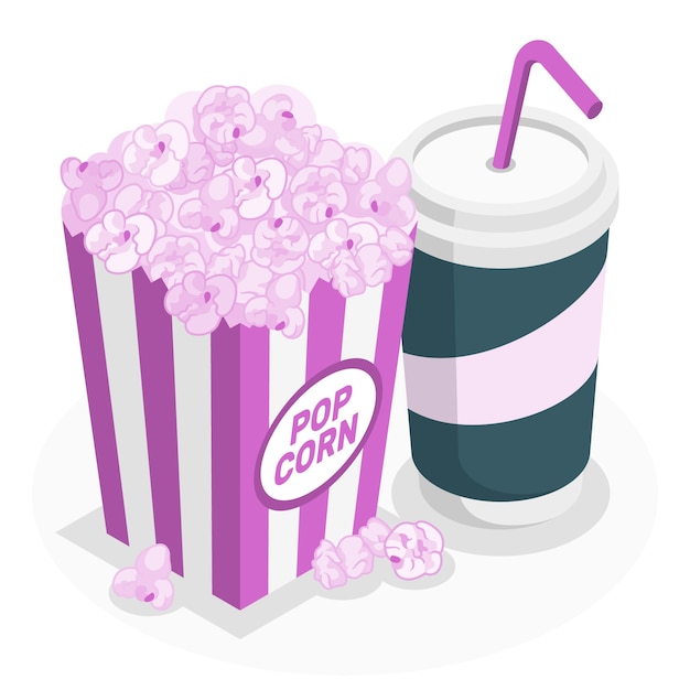 Free vector movie theater popcorn concept illustration