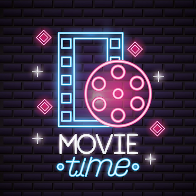 Movie time neon sign sign