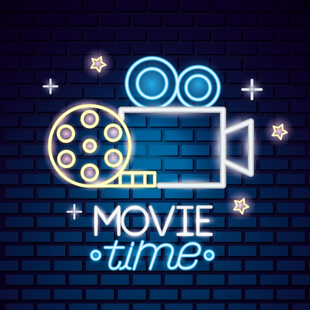 Movie time neon sign sign