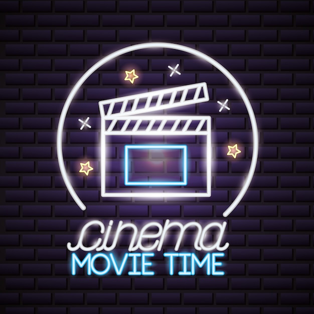 Movie time neon sign