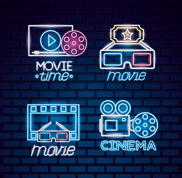 Movie time neon sign