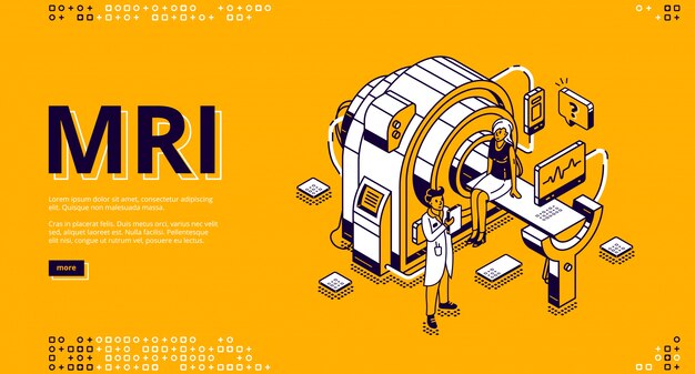 Mri scanner with patient and doctor web banner