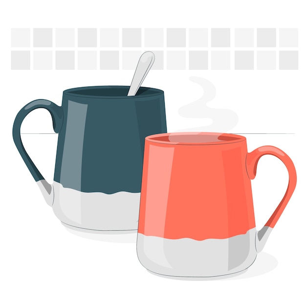 Free Vector mug  concept illustration