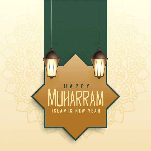 Free Vector muharram day design for islamic new year