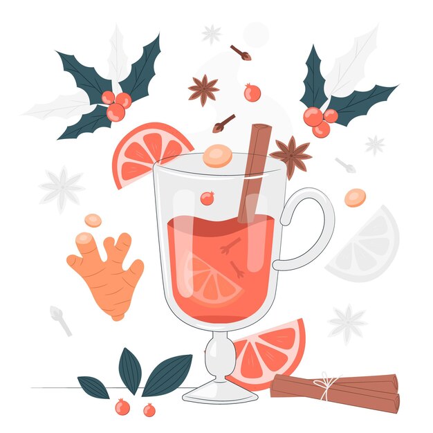 Mulled wine concept illustration