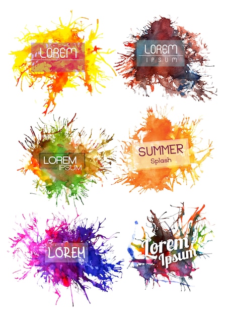 Multicolor brush stokes with text