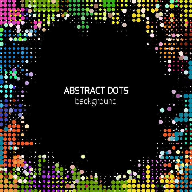 Multicolor dots frame background