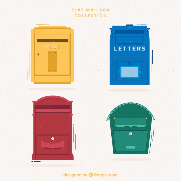 Multicolor flat mailbox collection