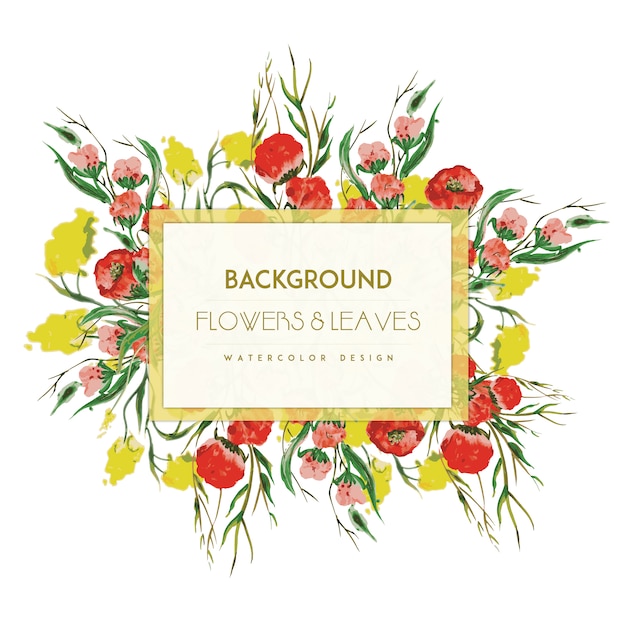 Multicolor flowers frame background