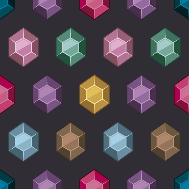 Free Vector multicolor gems pattern background