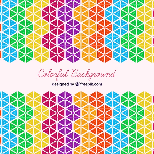 Multicolor hexagones background