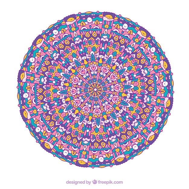 Free Vector multicolor isolated mandala background