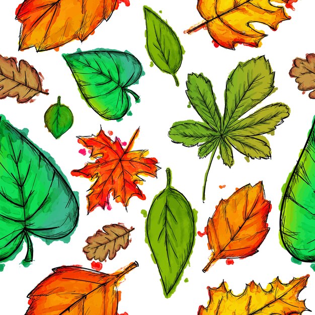 Multicolor leaves pattern background