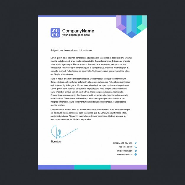 Multicolor letterhead template