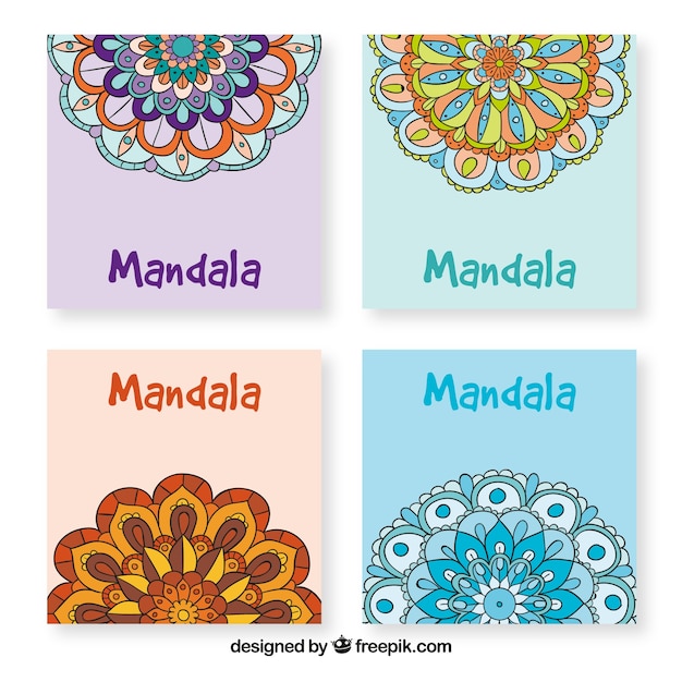 Free Vector multicolor mandala background collection