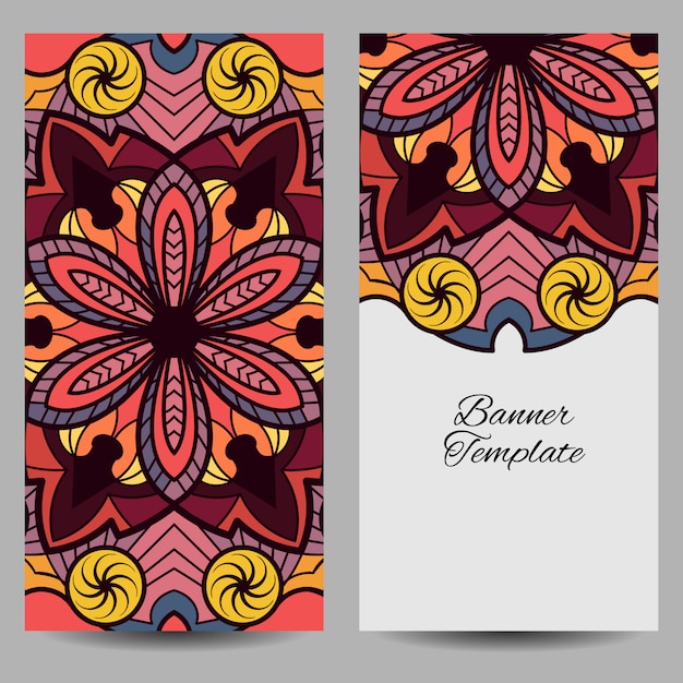 Multicolor mandala banner template