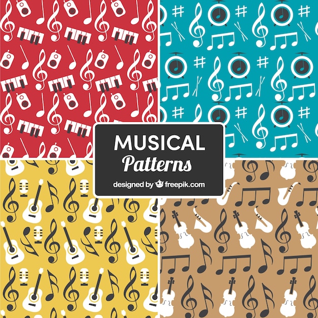 Free vector multicolor musical pattern background