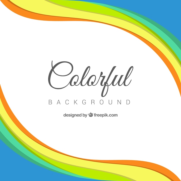 Multicolor wavy frame background