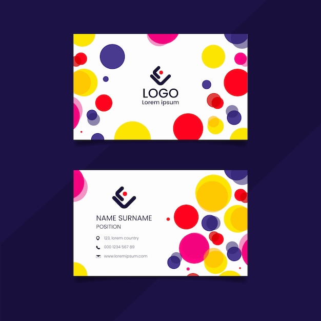 Free Vector multicolored business card template