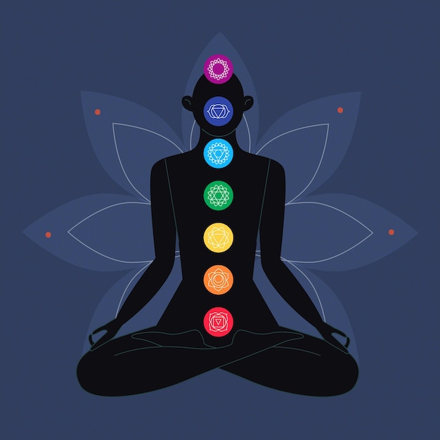 Free Vector multicolored chakras concept