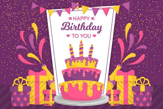 Free Vector multicolored happy birthday background