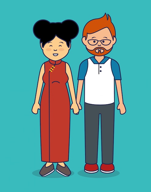 multicultural people avatars illustration