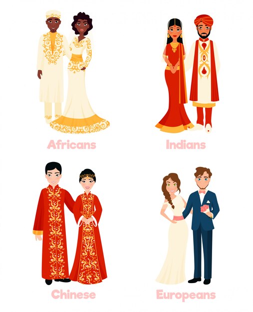 Multicultural Wedding Couples