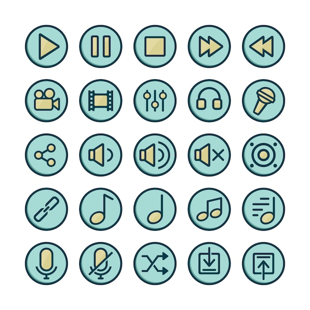 Free vector multimedia buttons collection