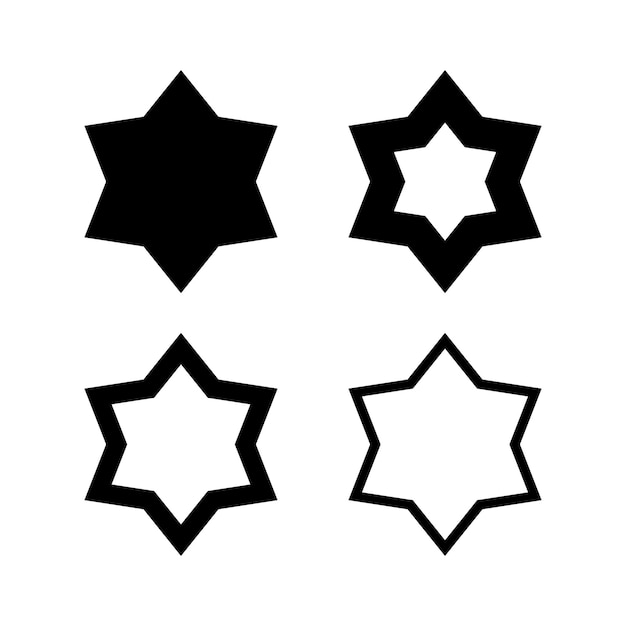 Free vector multiple 6 point stars set