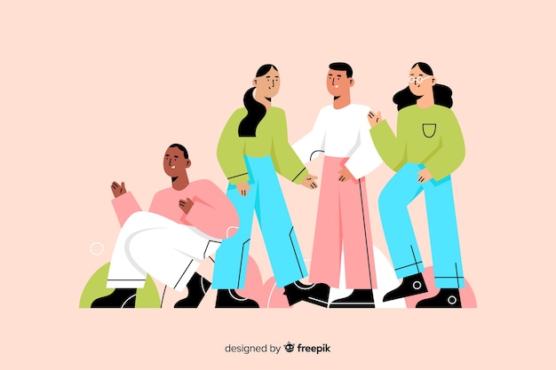 Free Vector multiracial group of different people