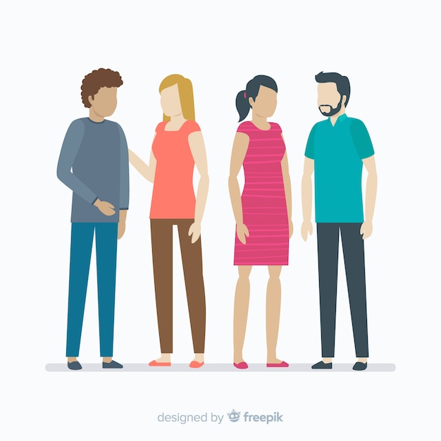 Free vector multiracial group of different people