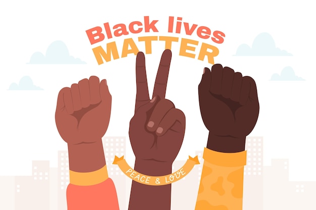 Free Vector multiracial raised fists concept